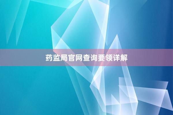 药监局官网查询要领详解